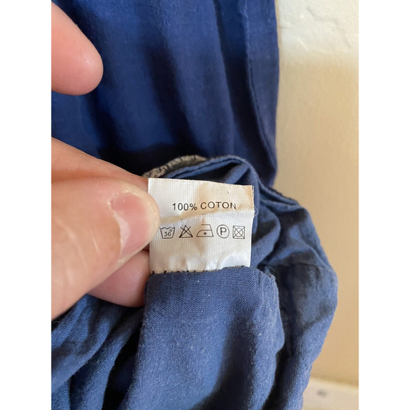 MeElla Blue and White Embrored Sleeveless Dress. Sz.S - Picture 4 of 7